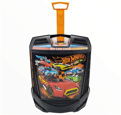 Hot Wheels 100 Car Carrying Case With Rollers And Extendable Handle By