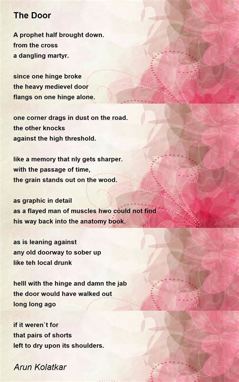 The Door - The Door Poem by Arun Kolatkar