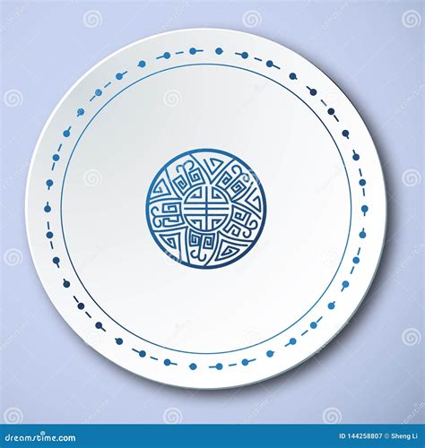 Chinese Traditional Blue And White Porcelain Stock Vector