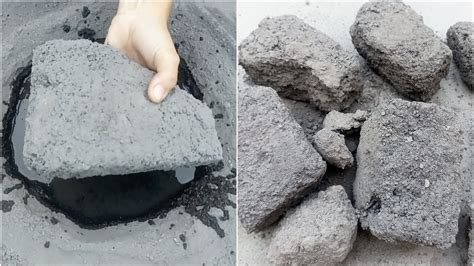 Asmr Charcoal Concrete Gritty Sandment Slabs Chunks Dry Floor