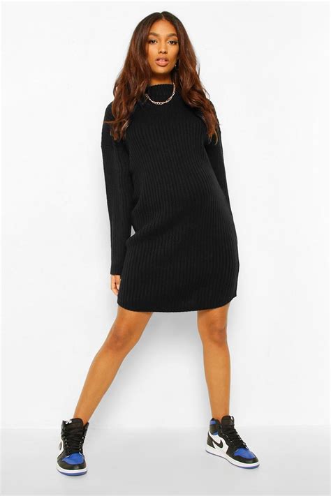 Womens Maternity Crew Neck Jumper Dress Boohoo Uk