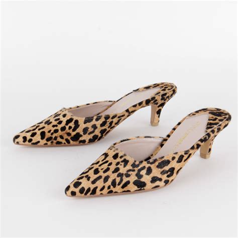 Petite Size Leopard Print Kitten Heel Calf Hair Rooky By Pretty Small Shoes