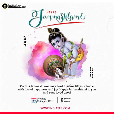 Free Best Happy Janmashtami Wishes Social Media Post Banner With