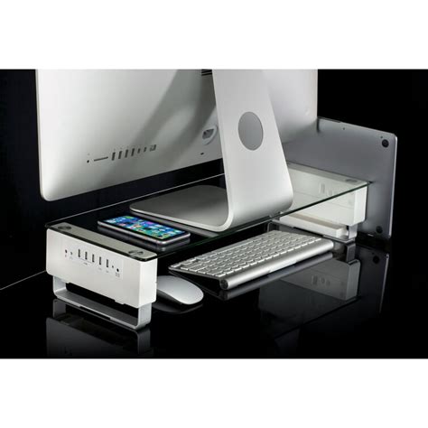 Mount-It Glass Monitor Stand With 5 USB Ports & Reviews | Wayfair