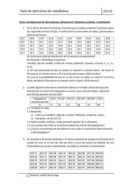 Guía de ejercicios de estadística MARIO ROBERTO PADILLA RAUDALES uDocz