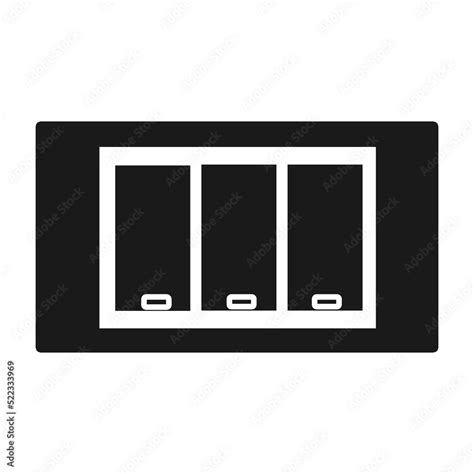 Light switch vector illustration electricity off power icon black solid. Electric button energy ...