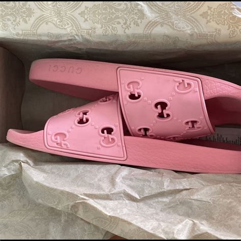 Gucci Shoes Gucci Gg Slide Rubber Pink Poshmark