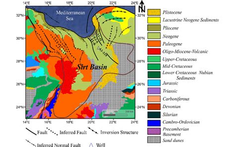 A Simplified Geological Map Of The Sirt Basin Showing The Distribution