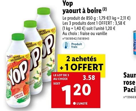 Promo Yop Yaourt Boire Chez Lidl