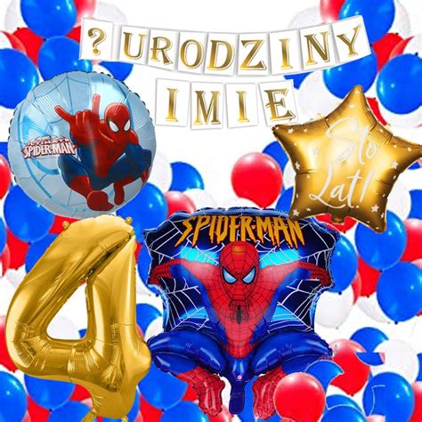 ZESTAW BALONY SPIDERMAN URODZINY 1 9 BANER IMIĘ 12907175896 Allegro pl