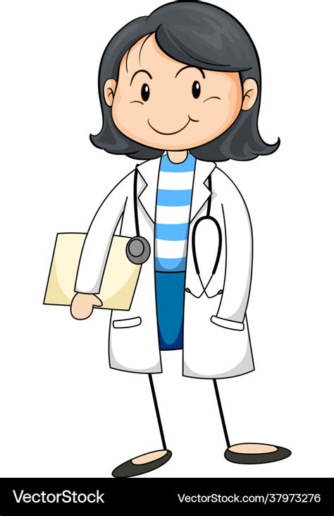 Female doctor cartoon character isolated Vector Image