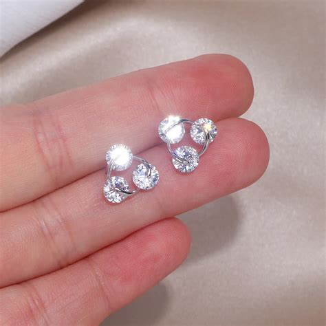 High Quality Fashion Luxury Geometry Zircon Stone Stud Earring For