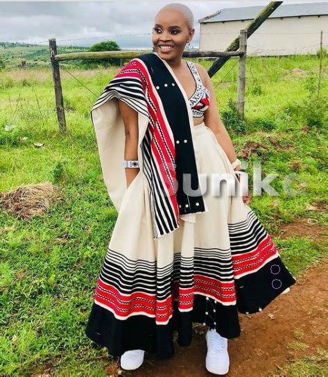 Red Black and White Xhosa Umbhaco Skirt and Shoulder Piece | African traditional wear, South ...