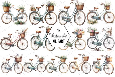 VintageCycle ClipArt Nostalgic Bicycle Graphic By Design Store