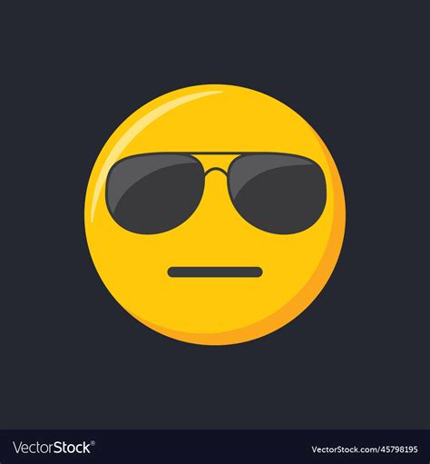 Emoji icon cool face emoticon Royalty Free Vector Image