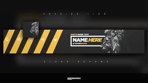 Free Gfx Free Photoshop Revamp Banner Template Clean Roaring Lion