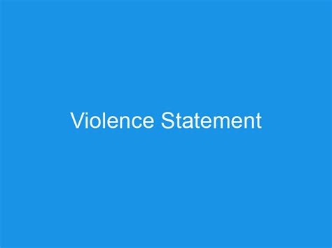 Violence Statement Nunwell Surgery