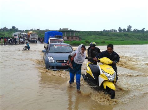 Causeway Floods Affect Traffic Along Lamahi Tulsipur Road