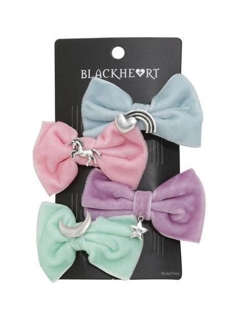 Blackheart Velvet Pastel Charm Bow Set Hot Topic