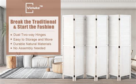 Amazon Vicluke 6 Panels Room Divider With 360 Degree Hinges 5 6