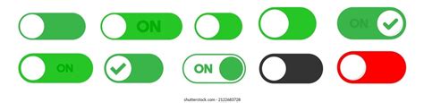toggle switch buttons isolated  white stock vector royalty