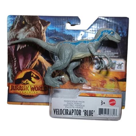 New Mattel Jurassic World Dominion Ferocious Pack Velociraptor Blue Figure 5c £725 Picclick Uk