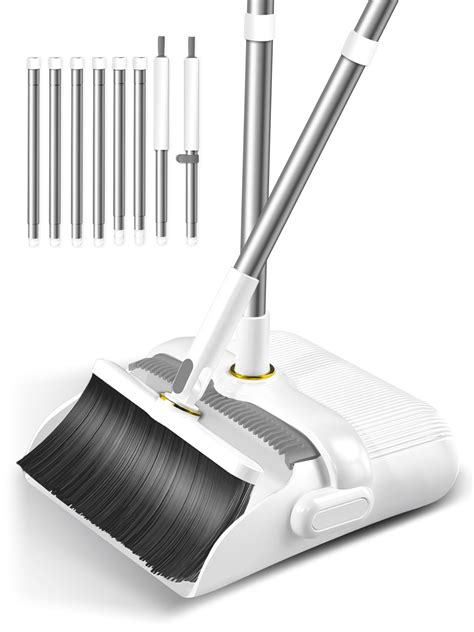 BIMZUC Upgrade 51 2 Broom And Dustpan Set Self Cleaning With Dustpan