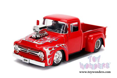 1956 Ford F 100 Pickup Truck With Engine Blower 30979dp1 124 Scale Jada Toys Just Trucks