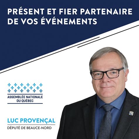 Luc Provençal Beauce Nord 2019 affiche avec cravate Municipalité de