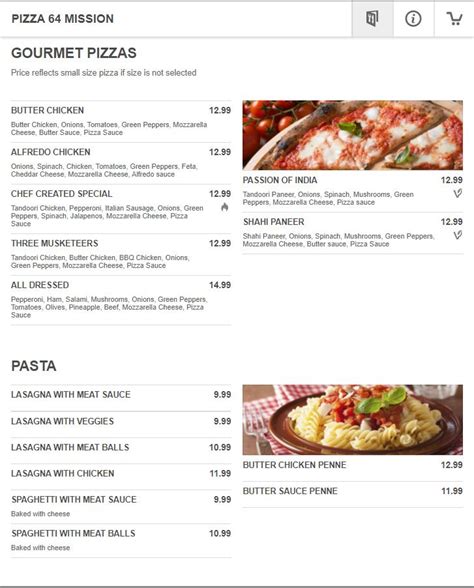 Menu At Pizza 64 Pizzeria Mission