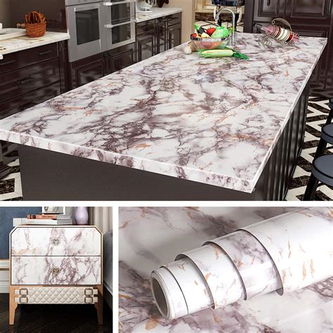 Buy Livelynine 197x24 Inch Marble Contact Paper Peel And Stick Countertops For Kitchen