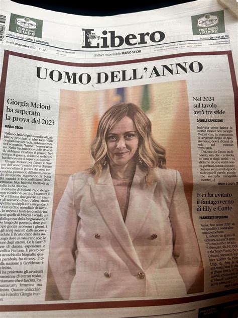 Giorgia Meloni Eletta Uomo Dellanno Da Libero Stranotizie It