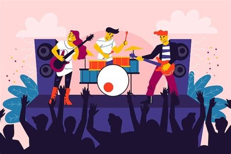 Ilustración de concierto al aire libre Vector Gratis