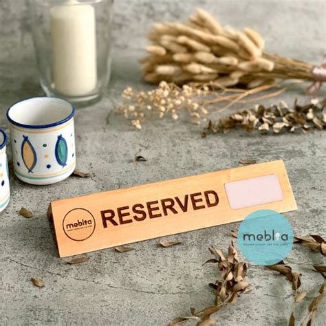 Jual Aruna Wooden Reserved Sign Board Dari Kayu Papan Meja Reservasi