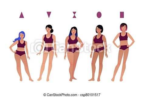 Vector Collection Of Female Body Types Vector Illustrations Collection