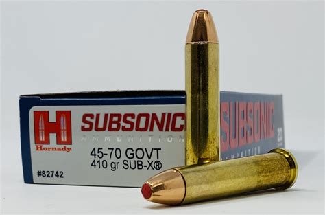 Hornady 45 70 Government 410gr Sub X Subsonic 1075 FPS 20 Box