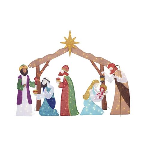 Home Accents Holiday 6 Ft Yuletide Lane LED 210 Light Nativity Set