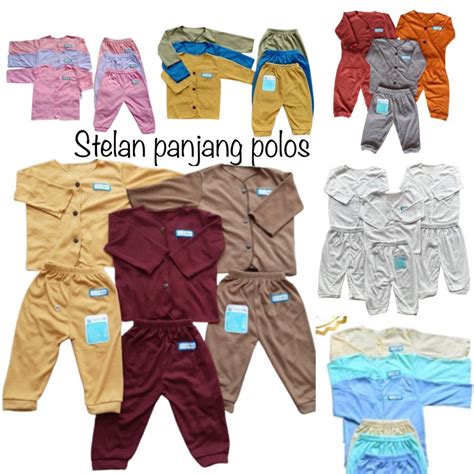 Jual NAKITA 6pcs 3Setelan Panjang Polos Baju Celana Bayi Newborn