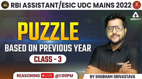 Puzzle Based On Previous Year Rbi Assistant Esic Udc Mains