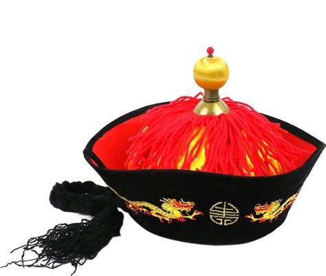 Pomeat Chinese Vintage Style Emperor Hat China Emperor Dragon Qing