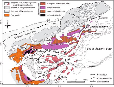 Tectonic Sketch Map Of The Betic Rif Arc And Alboran Sea Modified