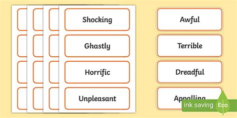 Bad Synonyms Word Cards | Ready-to-print Resources - Twinkl