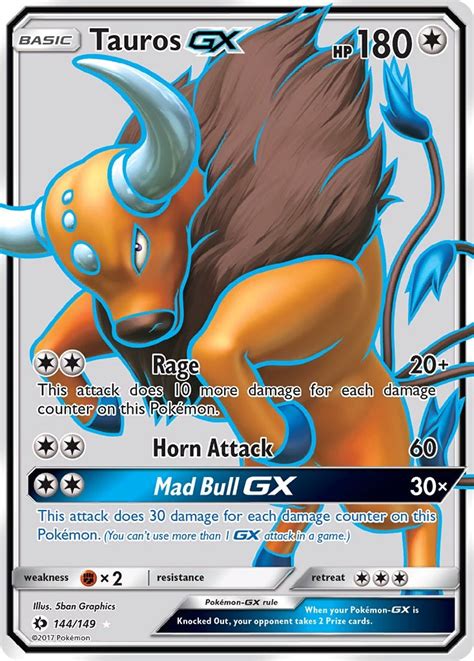 Tauros Gx Full Art Sm Base Set Pokemon