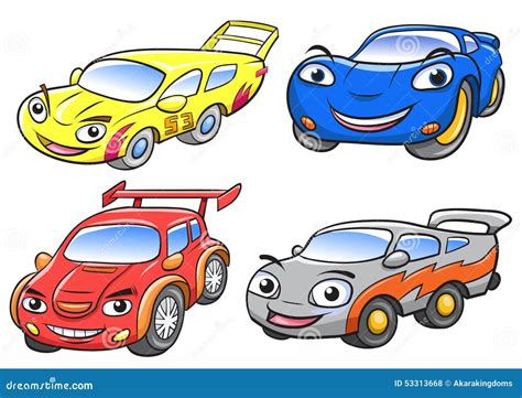 Vector a Ilustração De Caráteres Bonitos Do Carro De Competência Dos