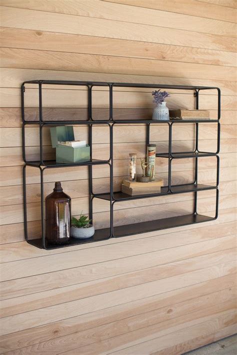 Large Metal Wall Shelf In 2020 Industrial Wall Shelves Metal Wall