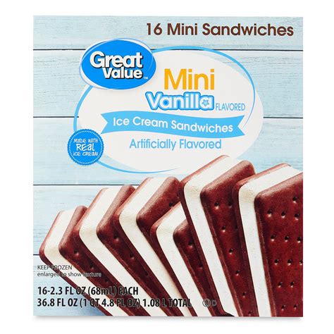 Great Value Mini Vanilla Flavored Ice Cream Sandwiches | Fig App