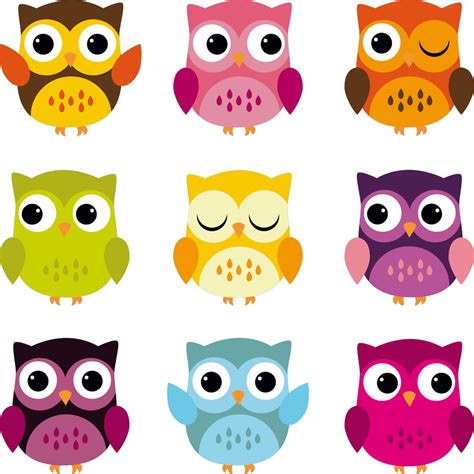 Kit Stickers 9 hiboux - Des prix 50% moins cher qu'en magasin