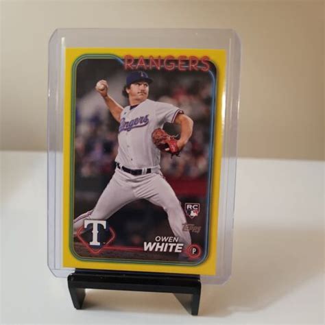 2024 Topps Series 1 Owen White RC Yellow Hanger Exclusive 499 Texas