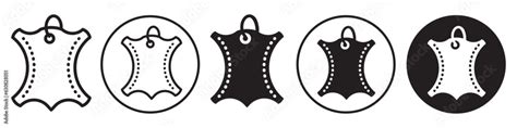 Leather symbol Icon with flat outlined sign mark of shoe clothing apparel. Vector set collection ...