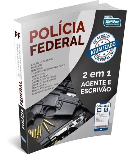 Apostila Pf Polícia Federal Agente Policia Federal Alfacon MercadoLivre